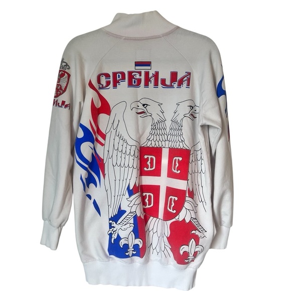 Mens Vintage Serbia Soccer Full Zip Sweatshirt Size XXL - Picture 2 of 11